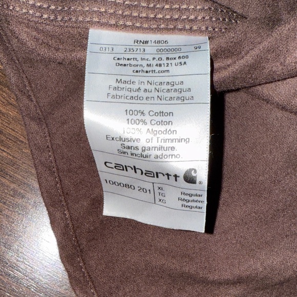 NWT Carhartt men’s brown button down shirt (size XL) - Picture 5 of 5